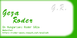 geza roder business card